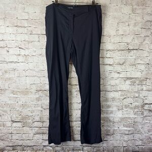 Eileen Fisher Women's Sz 12 Navy Blue Pants Linen Viscose Spandex Office Pockets